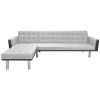 Kutna sofa na razvlačenje od tkanine 218x155x69 cm crno-siva