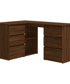 Kutni radni stol boja hrasta 145x100x76 cm konstruirano drvo
