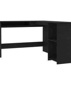 Kutni radni stol crni 120 x 140 x 75 cm od iverice