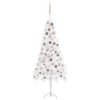 Kutno umjetno božićno drvce LED s kuglicama bijelo 150 cm PVC