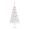 Kutno umjetno božićno drvce LED s kuglicama bijelo 210 cm PVC