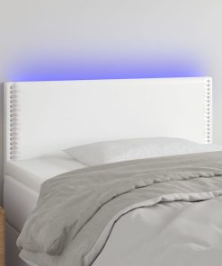 LED uzglavlje bijelo 80 x 5 x 78/88 cm od umjetne kože