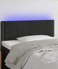 LED uzglavlje crno 80 x 5 x 78/88 cm baršunasto