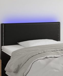 LED uzglavlje crno 90 x 5 x 78/88 cm od umjetne kože