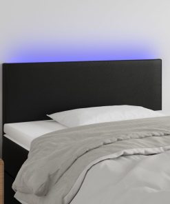 LED uzglavlje crno 90 x 5 x 78/88 cm od umjetne kože