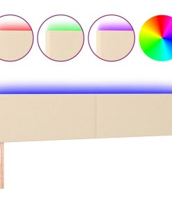 LED uzglavlje krem 180x5x78/88 cm od tkanine