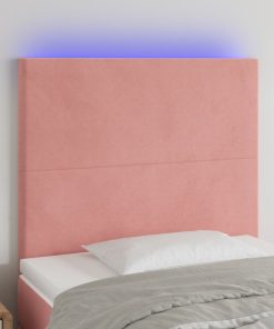 LED uzglavlje ružičasto 100x5x118/128 cm baršunasto