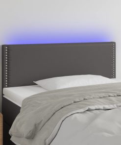 LED uzglavlje sivo 90 x 5 x 78/88 cm od umjetne kože