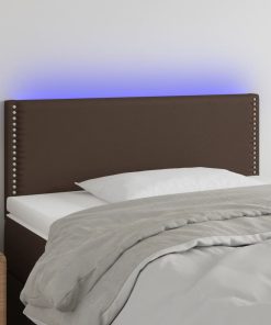 LED uzglavlje smeđe 90 x 5 x 78/88 cm od umjetne kože