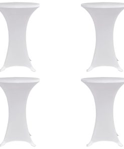 Navlaka za stol za stajanje Ø 60 cm bijela rastezljiva 4 kom