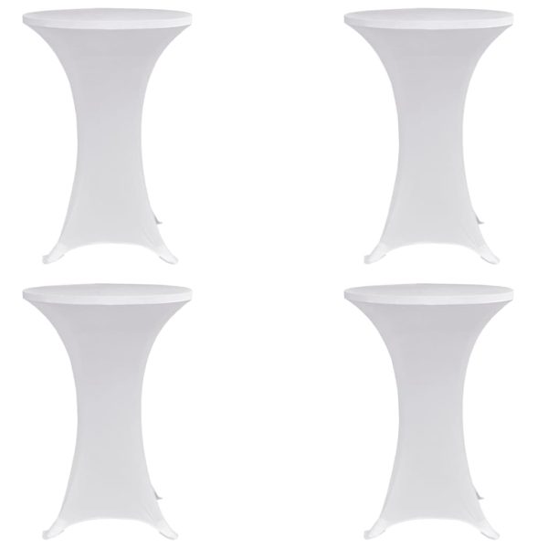 Navlaka za stol za stajanje Ø 60 cm bijela rastezljiva 4 kom