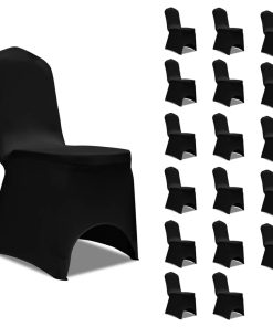 Navlake za stolice rastezljive crne 18 kom
