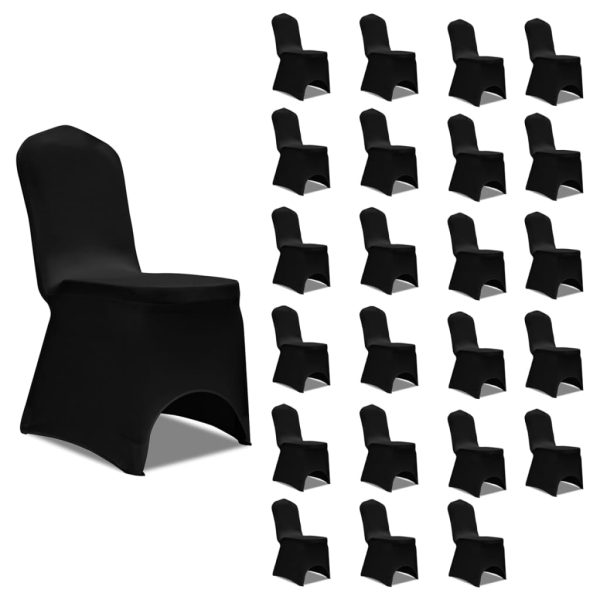 Navlake za stolice rastezljive crne 24 kom