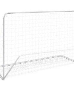 Nogometni gol 2 kom s mrežom 182 x 61 x 122 cm čelični bijeli