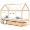 Okvir za dječji krevet s ladicama 90 x 200 cm od borovine