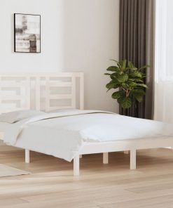 Okvir za krevet masivna borovina bijeli 135x190 cm 4FT6 bračni