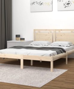 Okvir za krevet od masivnog drva 120 x 190 cm 4FT mali bračni
