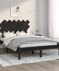 Okvir za krevet od masivnog drva crni 135 x 190 cm 4FT6 bračni