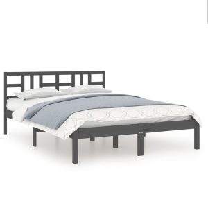 Okvir za krevet sivi od borovine 120 x 190 cm 4FT mali bračni