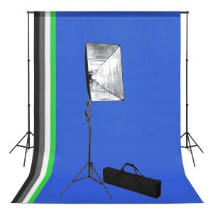 Oprema za fotografski studio s pozadinama i svjetlima softbox