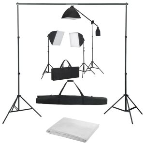 Oprema za fotografski studio sa svjetlima softbox i pozadinom