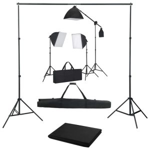 Oprema za fotografski studio sa svjetlima softbox i pozadinom