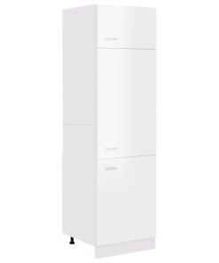 Ormarić za hladnjak visoki sjaj bijeli 60 x 57 x 207 cm iverica