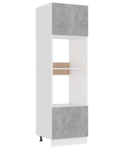 Ormarić za mikrovalnu siva boja betona 60x57x207 cm od iverice
