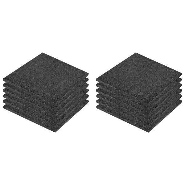 Ploče za zaštitu od pada 12 kom gumene 50 x 50 x 3 cm crne