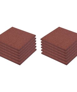 Ploče za zaštitu od pada 12 kom gumene 50 x 50 x 3 cm crvene