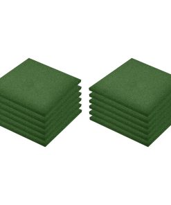 Ploče za zaštitu od pada 12 kom gumene 50 x 50 x 3 cm zelene