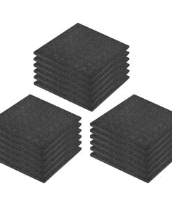 Ploče za zaštitu od pada 18 kom gumene 50 x 50 x 3 cm crne