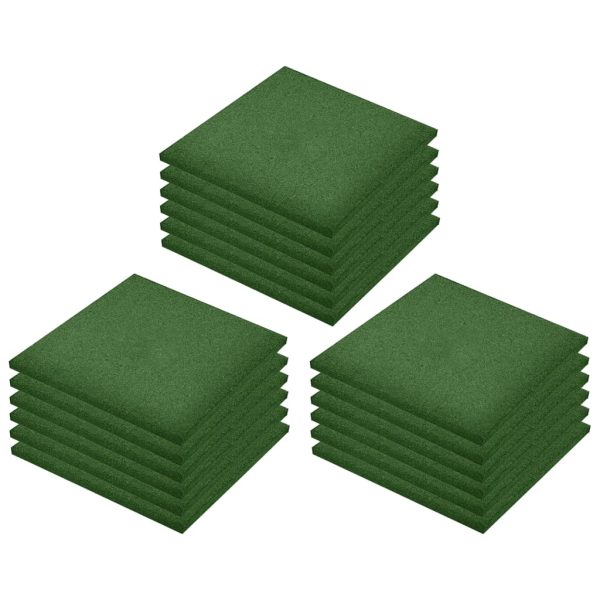 Ploče za zaštitu od pada 18 kom gumene 50 x 50 x 3 cm zelene