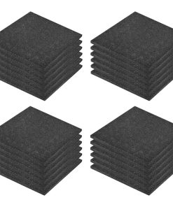 Ploče za zaštitu od pada 24 kom gumene 50 x 50 x 3 cm crne