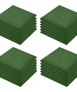 Ploče za zaštitu od pada 24 kom gumene 50 x 50 x 3 cm zelene