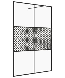 Pregrada za tuširanje s prozirnim staklom ESG 140 x 195 cm crna