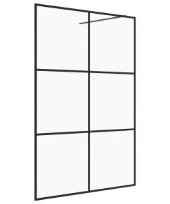 Pregrada za tuširanje s prozirnim staklom ESG 140 x 195 cm crna