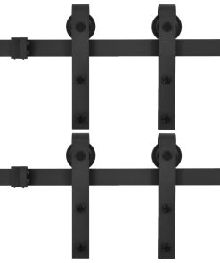 Pribori za klizna vrata 2 kom 183 cm čelični crni