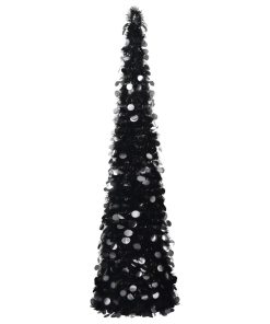 Prigodno umjetno božićno drvce crno 150 cm PET