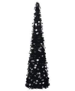 Prigodno umjetno božićno drvce crno 180 cm PET