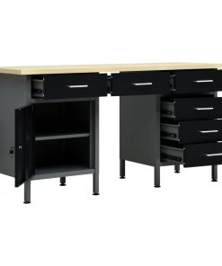 Radni stol crni 160 x 60 x 85 cm čelični