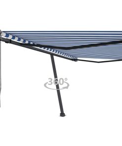 Samostojeća automatska tenda 400 x 350 cm plavo-bijela