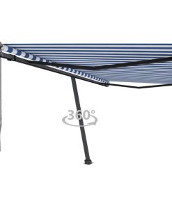 Samostojeća automatska tenda 450 x 300 cm plavo-bijela