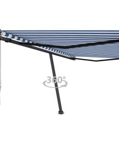 Samostojeća automatska tenda 450 x 350 cm plavo-bijela