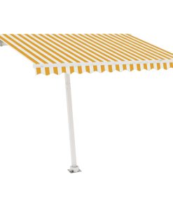 Samostojeća tenda na ručno uvlačenje 300 x 250 cm žuto-bijela