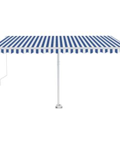 Samostojeća tenda na ručno uvlačenje 450 x 300 cm plavo-bijela