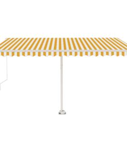 Samostojeća tenda na ručno uvlačenje 450 x 300 cm žuto-bijela