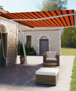 Samostojeća tenda ručno uvlačenje 500 x 350 cm narančasto-smeđa
