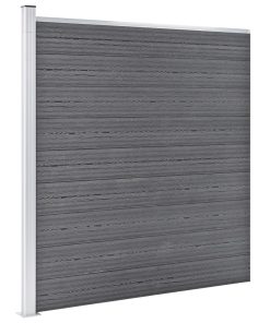 Set WPC ograda 10 kvadratnih + 1 kosa 1830 x 186 cm sivi