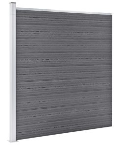 Set WPC ograda 7 kvadratnih + 1 kosa 1311 x 186 cm sivi